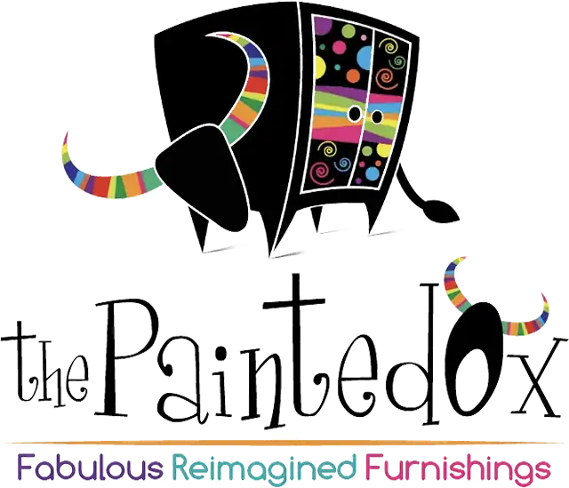 Ox-shaped furniture logo with colorful, abstract patterns.