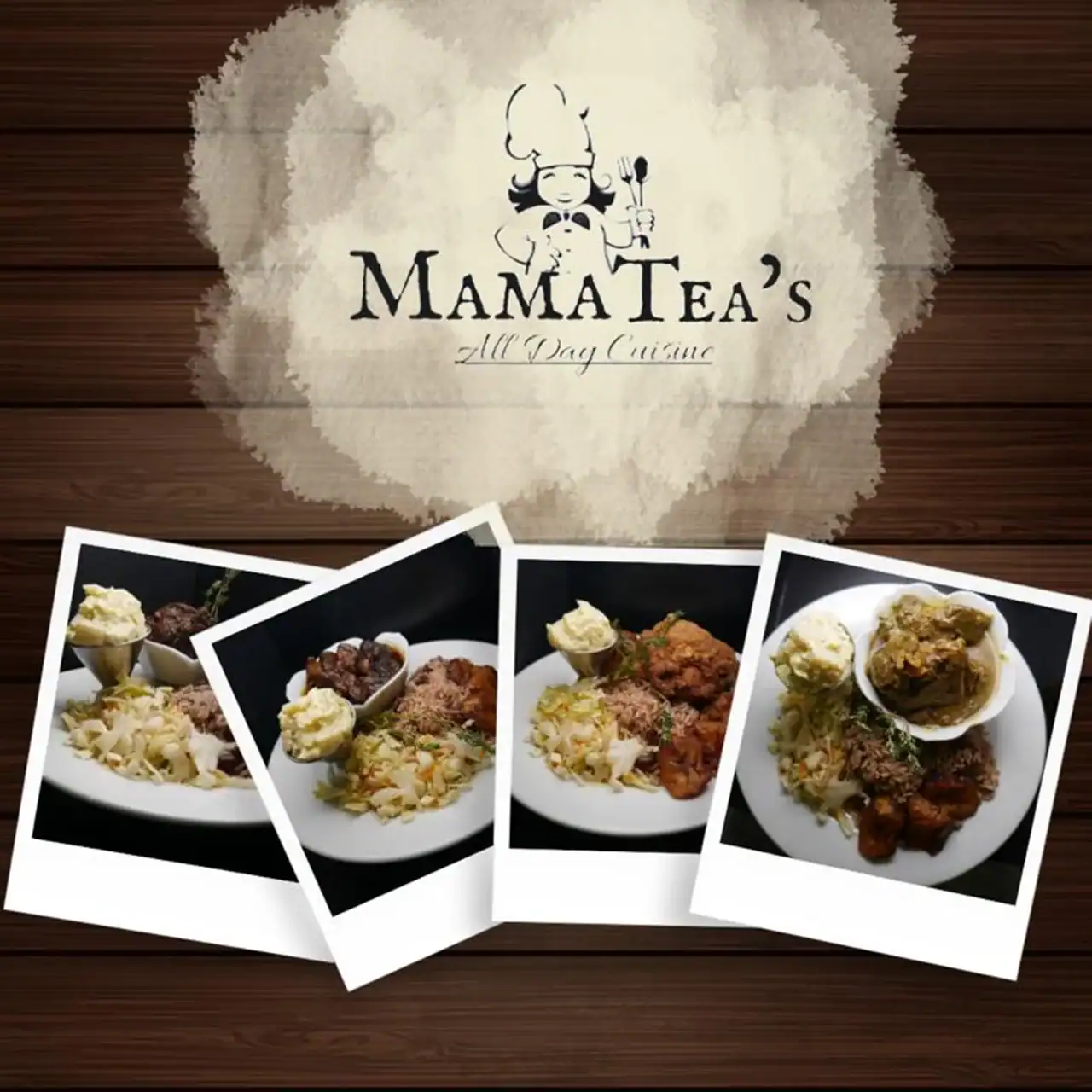 MAMATea's logo with a chef illustration and text.