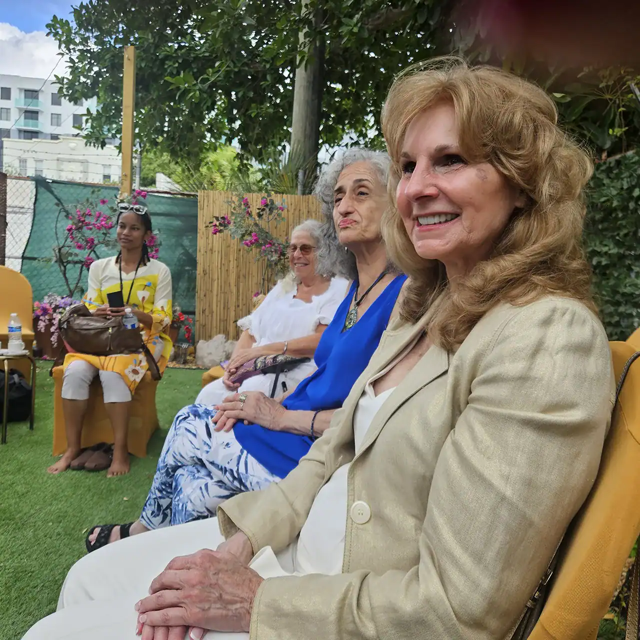 Group of women participating in a wellness scan session.